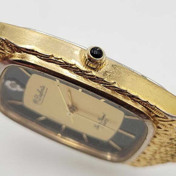Dufonte by Lucien Picard Quartz Bracelet Watch Diamond Marker Adjustable Gold - Picture 15 of 15